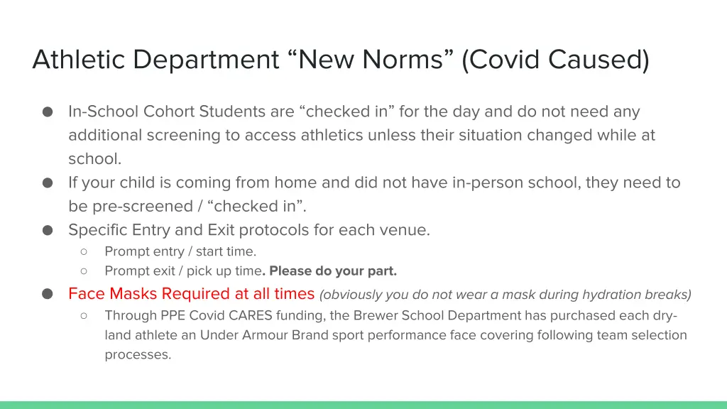 athletic department new norms covid caused