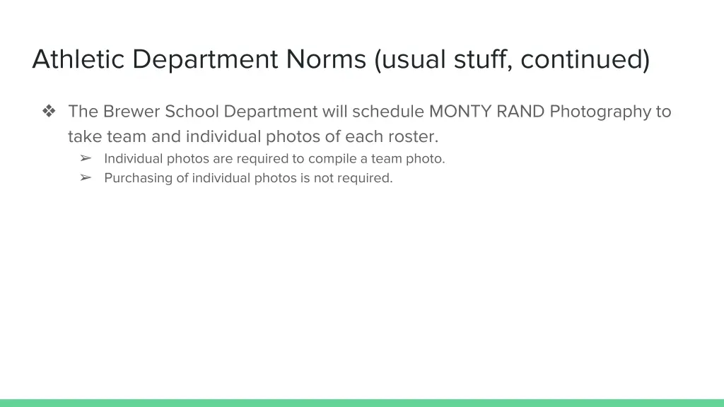 athletic department norms usual stuff continued