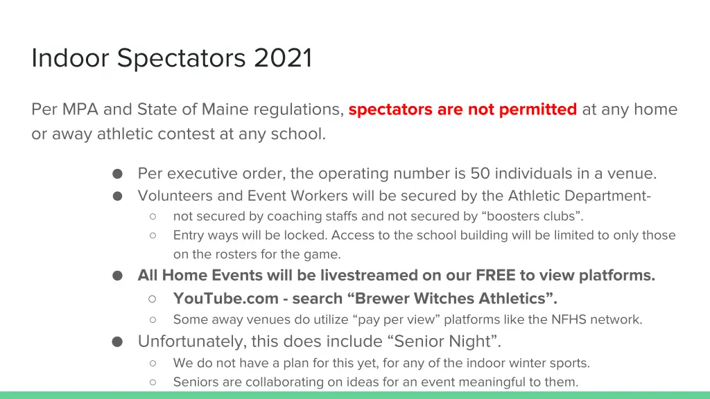 indoor spectators 2021