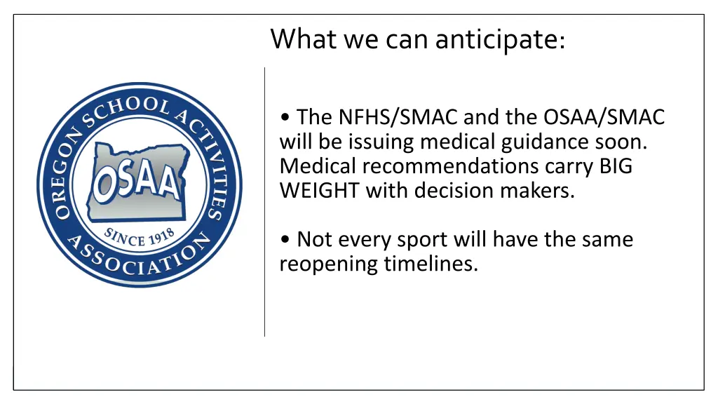 what we can anticipate