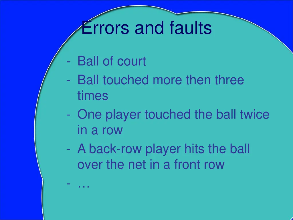 errors and faults