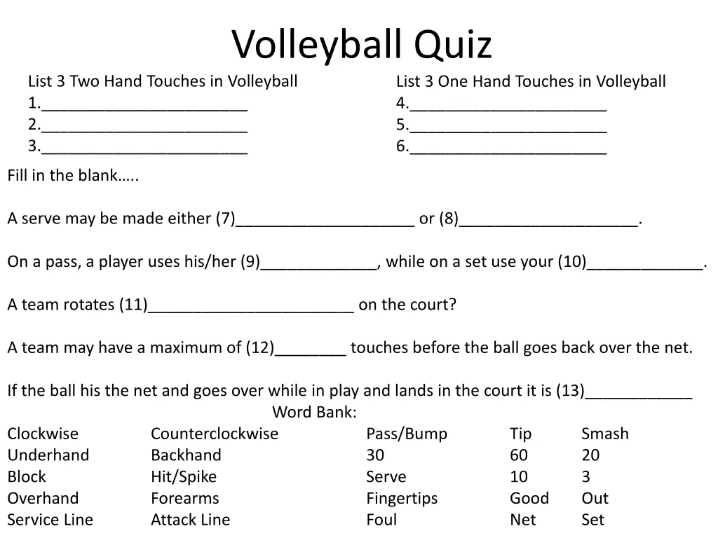 volleyball quiz 1