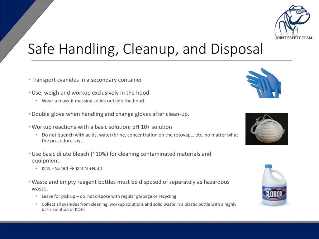 safe handling cleanup and disposal