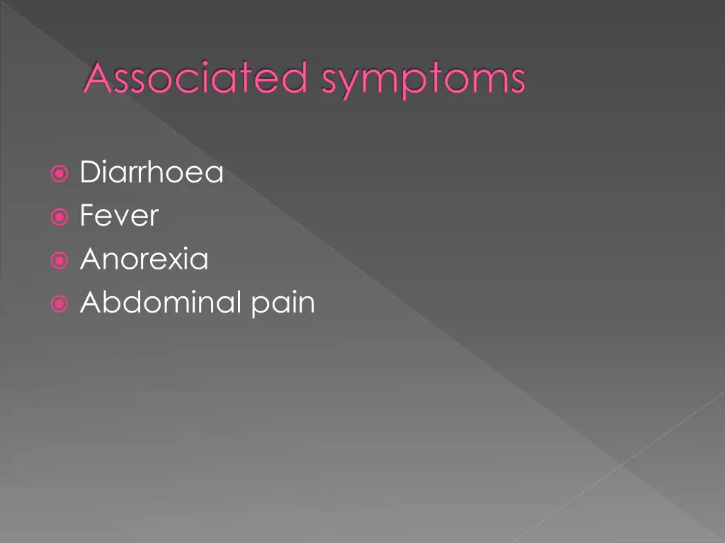 associated symptoms
