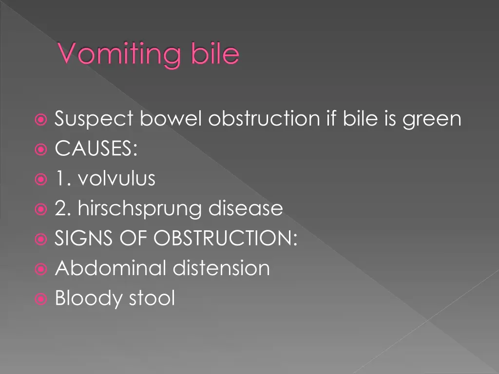vomiting bile