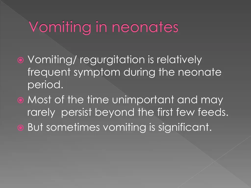 vomiting in neonates