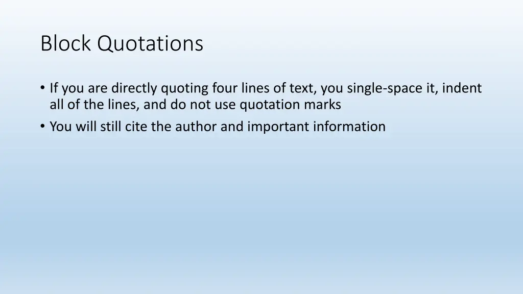 block quotations