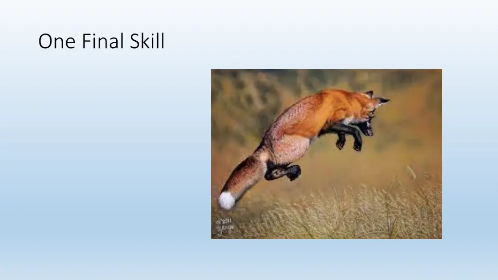 one final skill