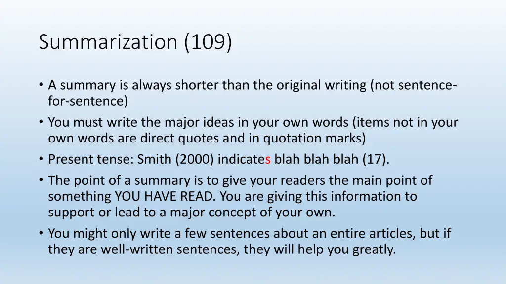 summarization 109