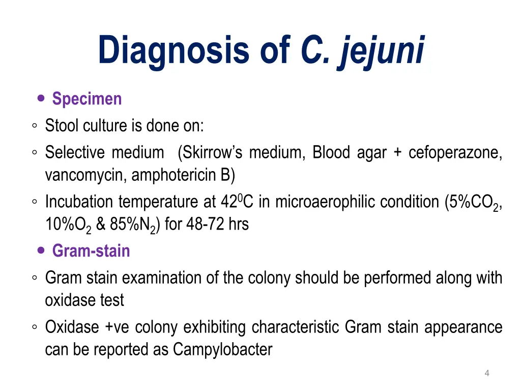 diagnosis of c jejuni