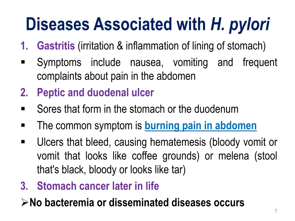 diseases associated with h pylori 1 gastritis