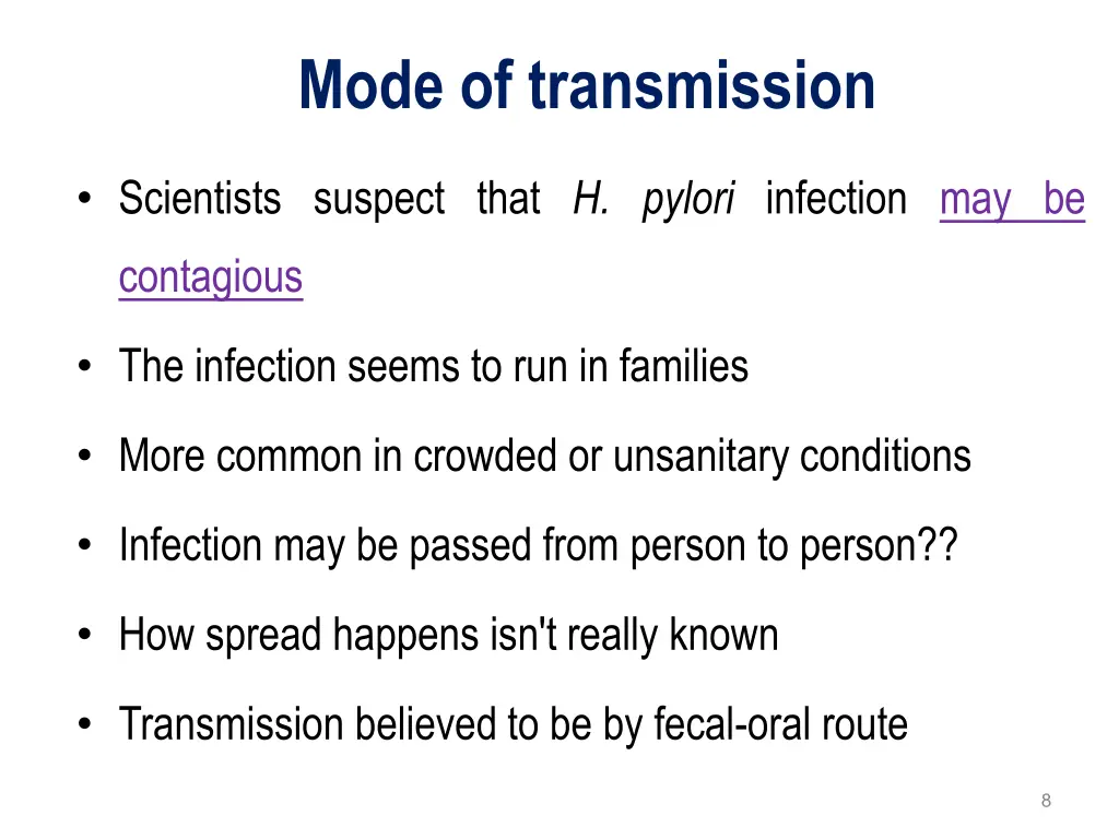 mode of transmission
