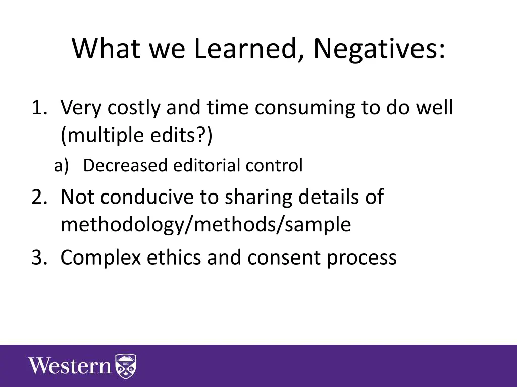 what we learned negatives