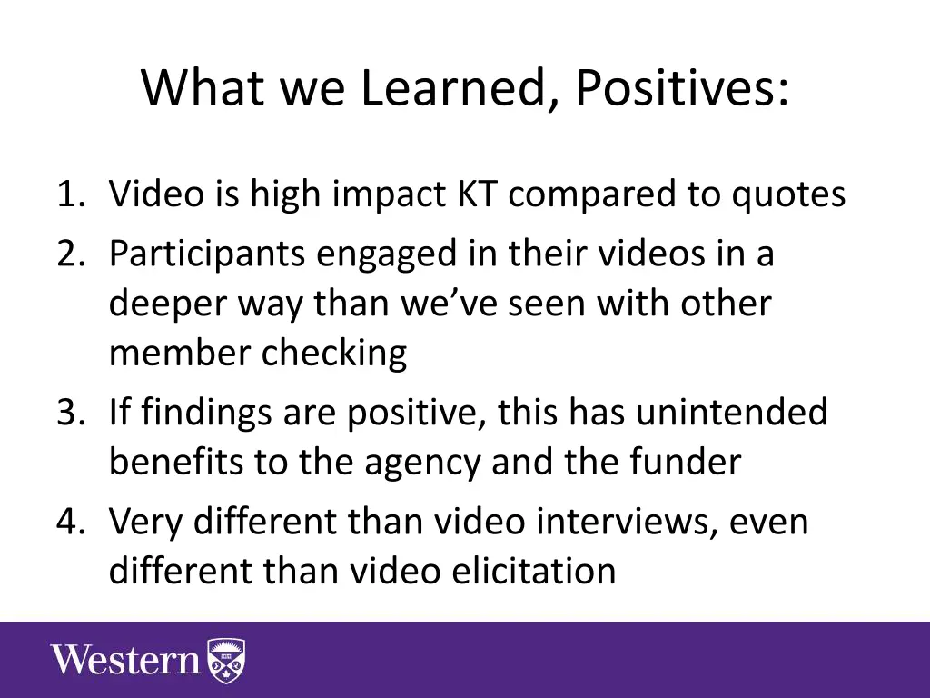 what we learned positives