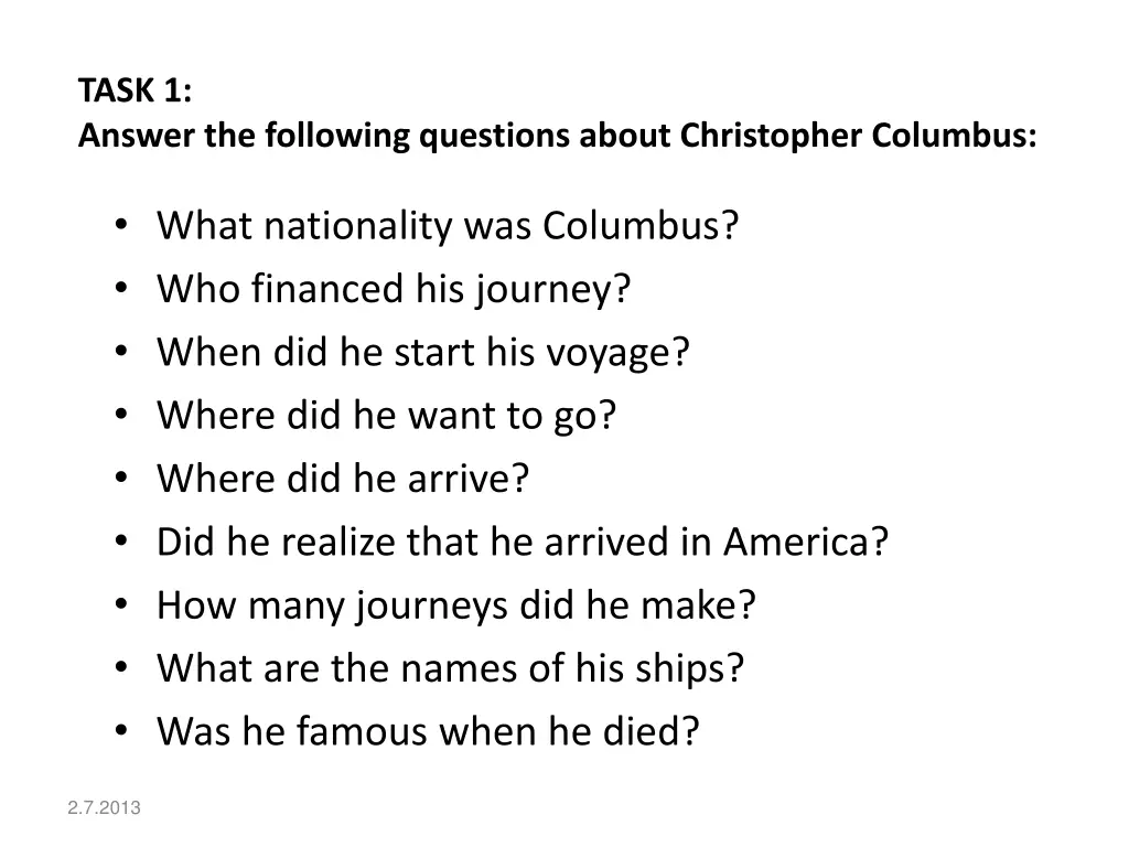 task 1 answer the following questions about