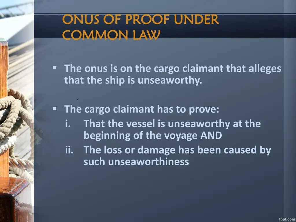 onus of proof under onus of proof under common