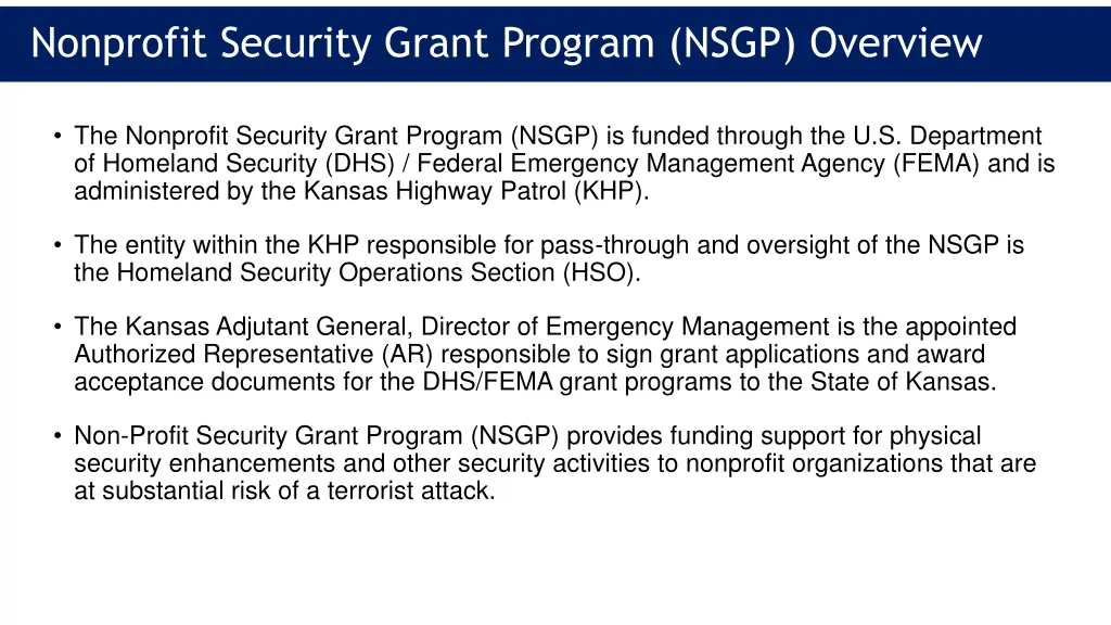 nonprofit security grant program nsgp overview