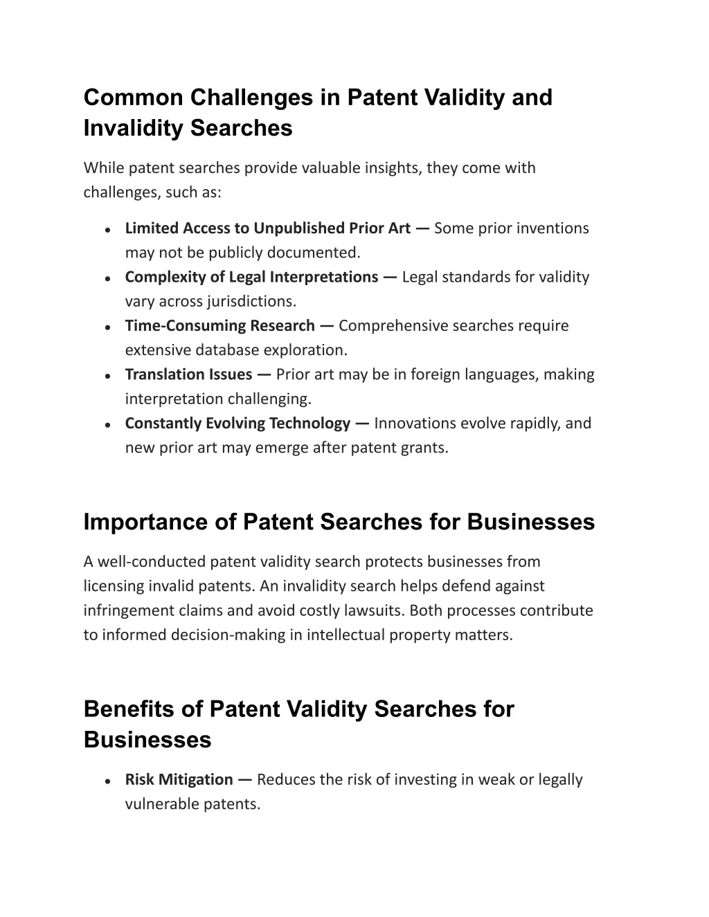 common challenges in patent validity
