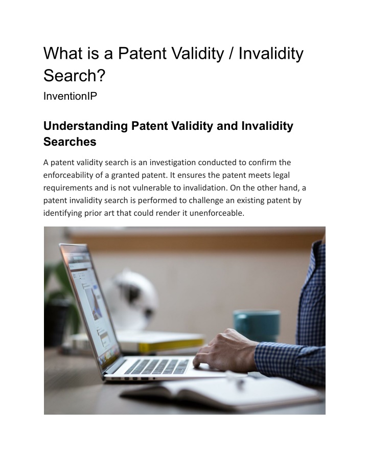 what is a patent validity invalidity search
