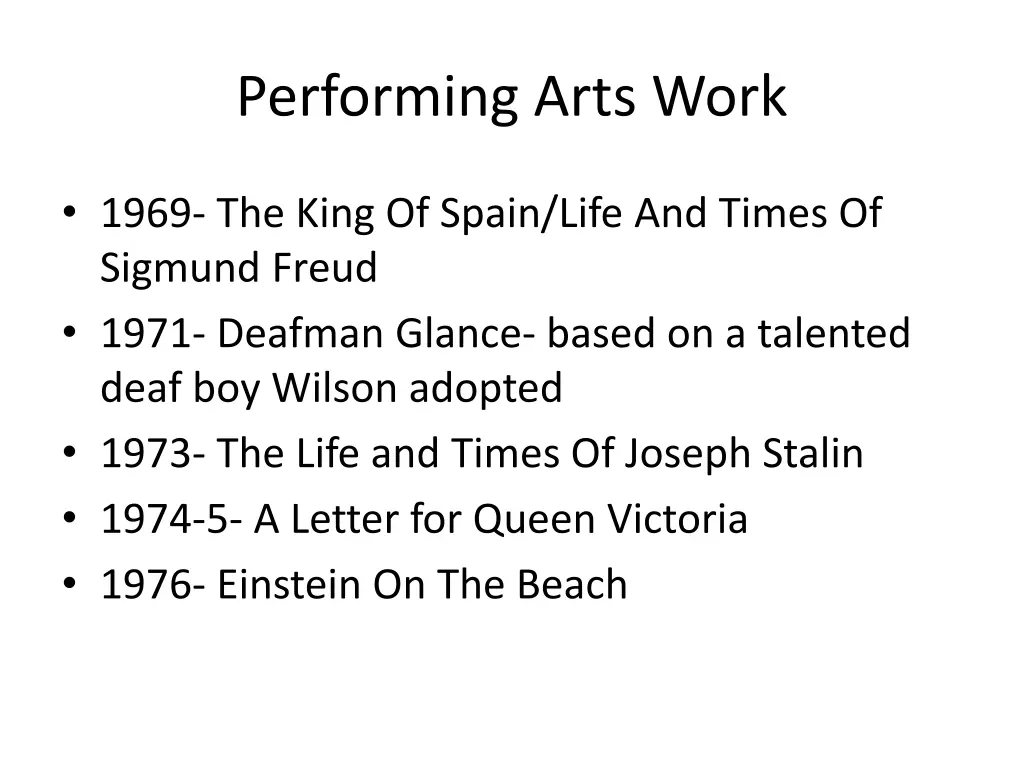 performing arts work