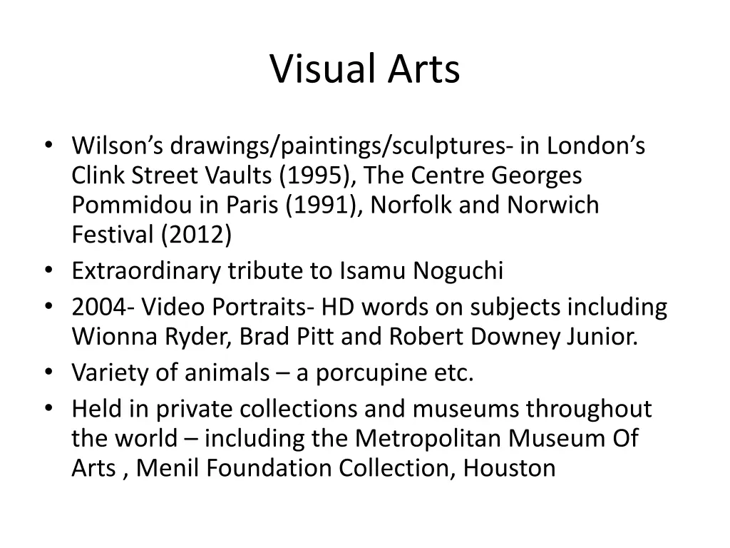 visual arts