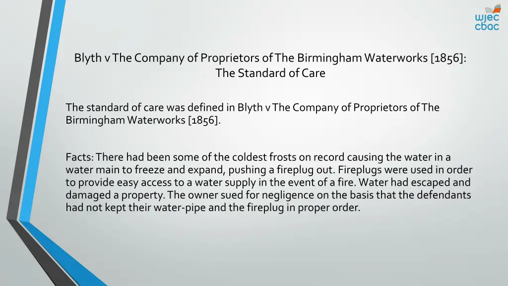 blyth v the company of proprietors