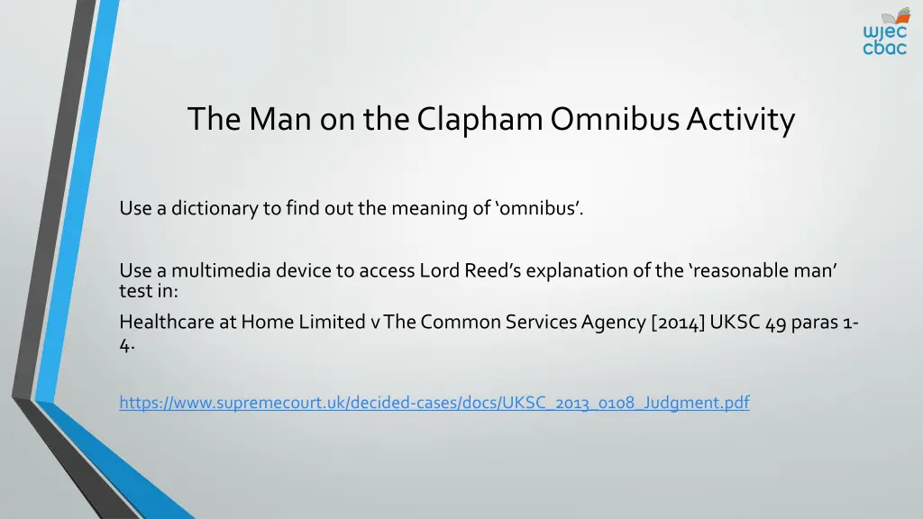 the man on the clapham omnibus activity