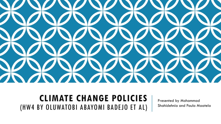 climate change policies hw4 by oluwatobi abayomi