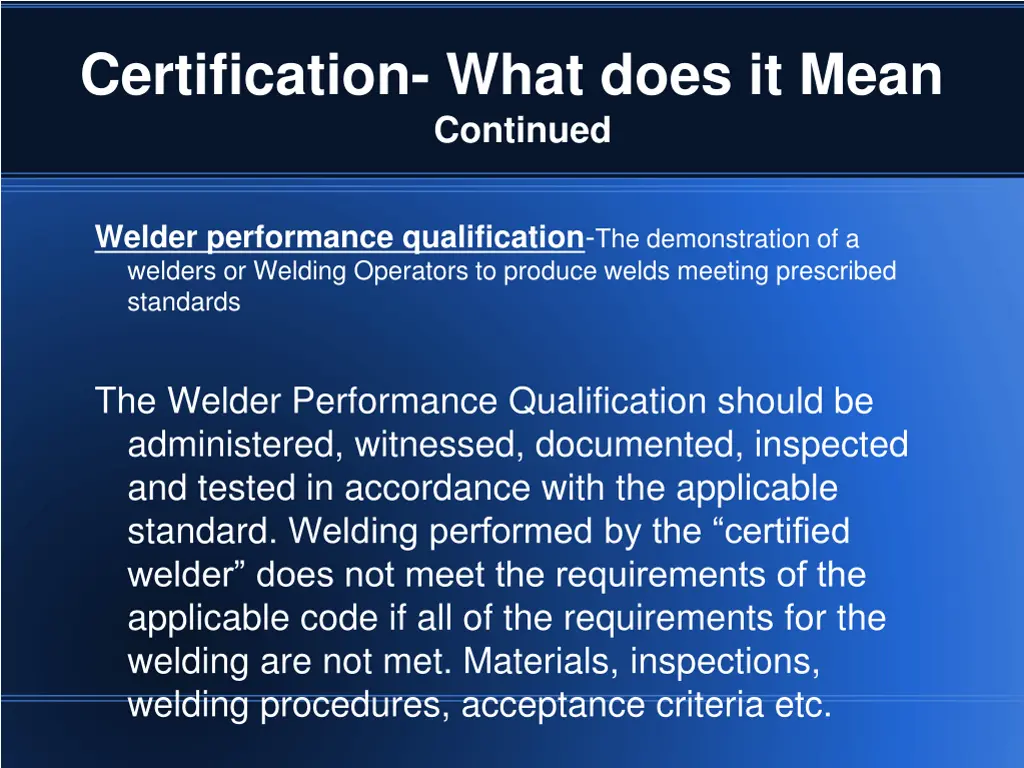 certification what does it mean continued 1