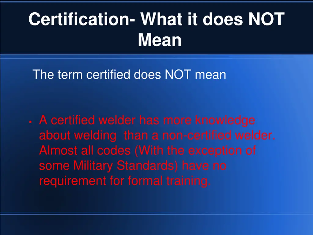 certification what it does not mean 2
