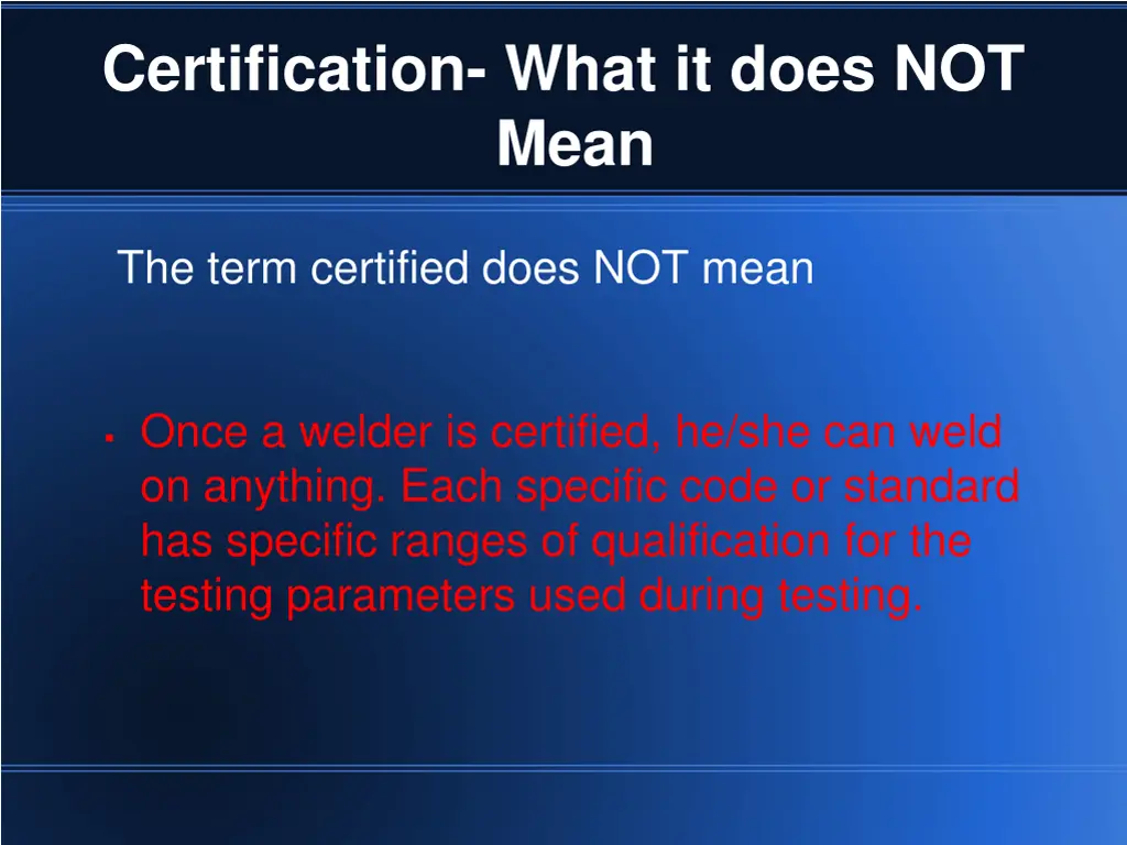 certification what it does not mean 3