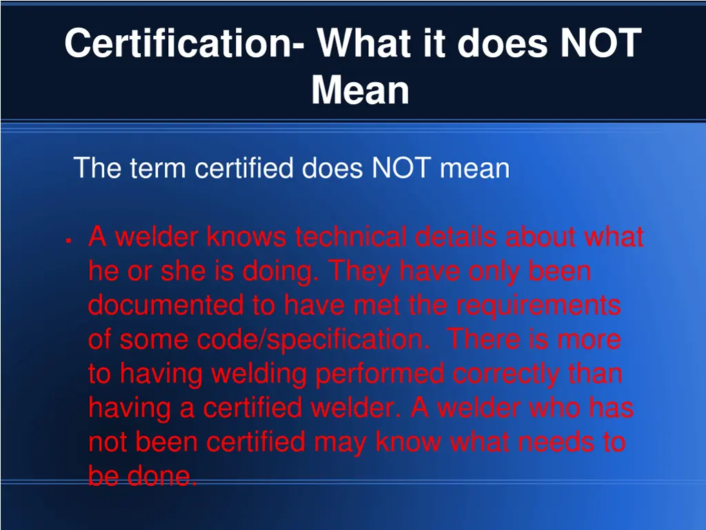 certification what it does not mean 4