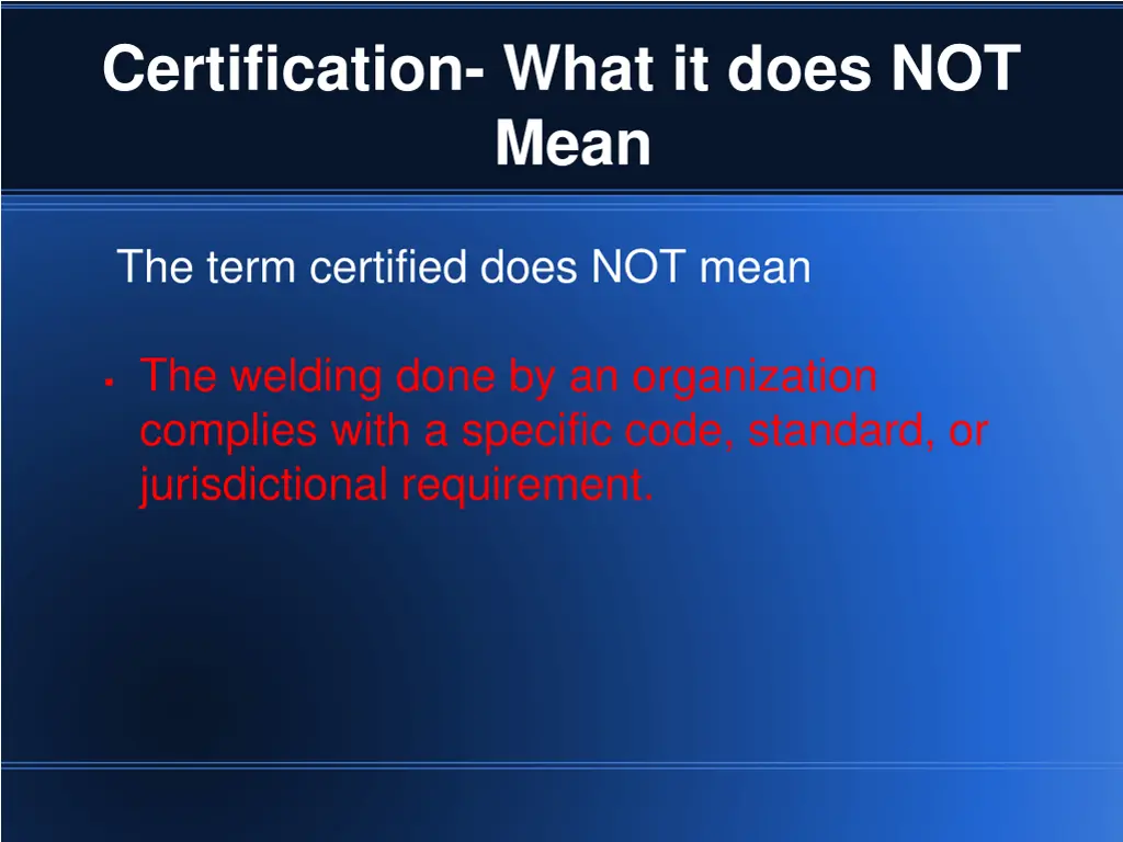 certification what it does not mean 5