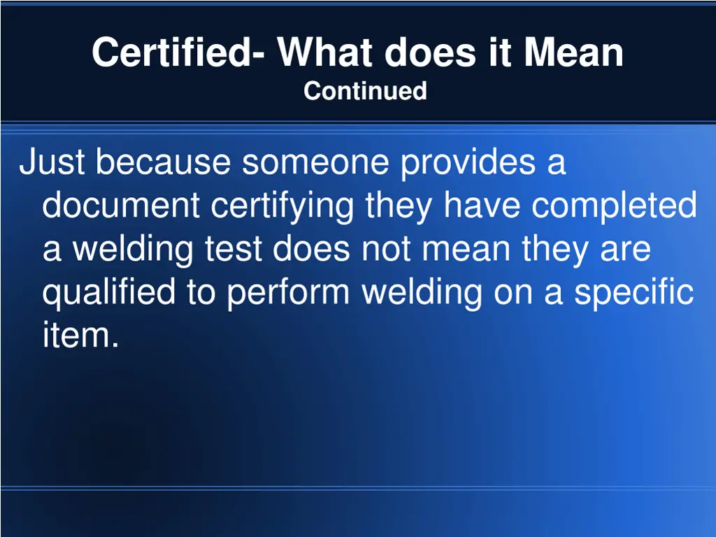 certified what does it mean continued 4