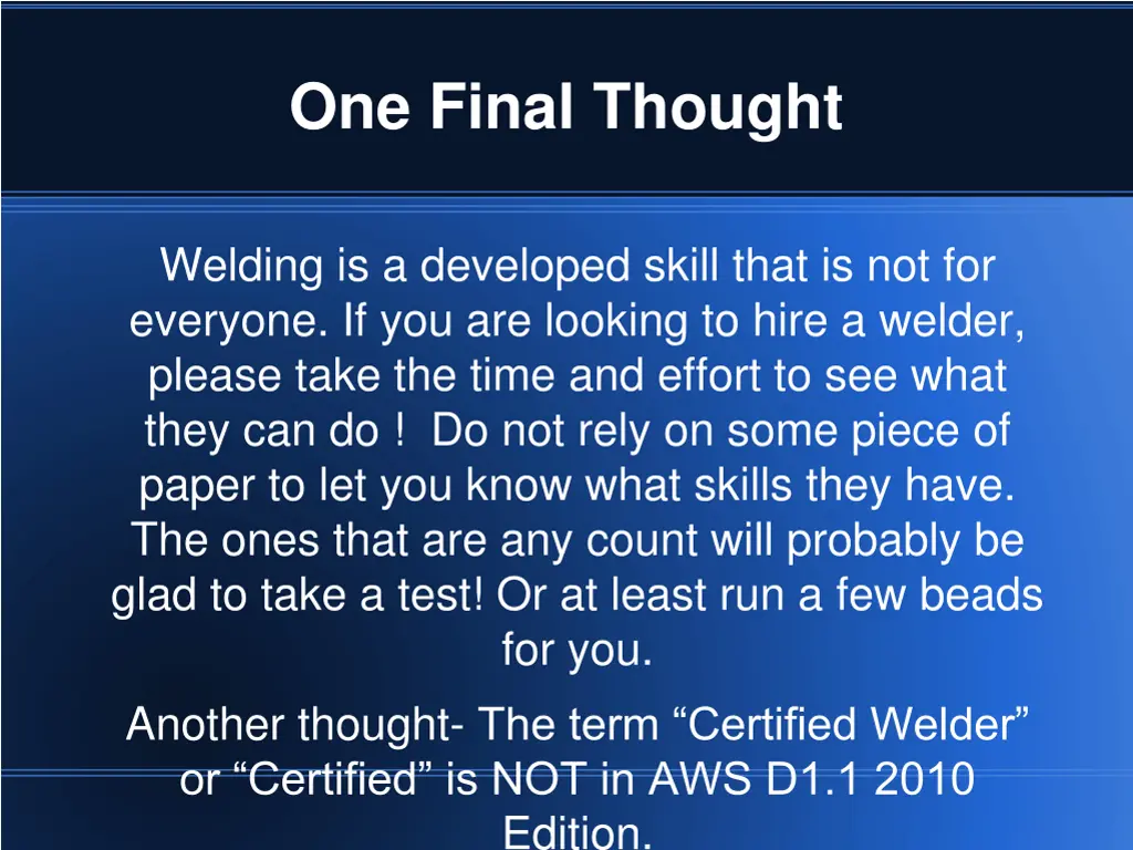 one final thought