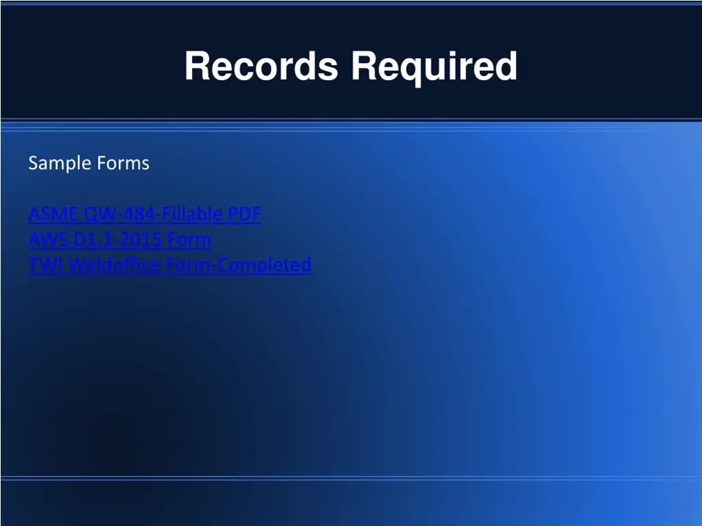 records required 1