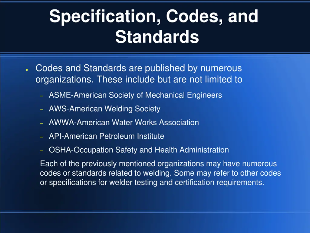 specification codes and standards 3