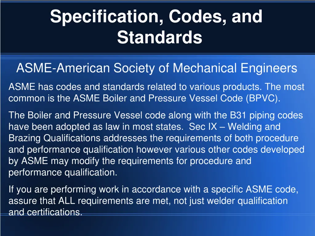 specification codes and standards 4
