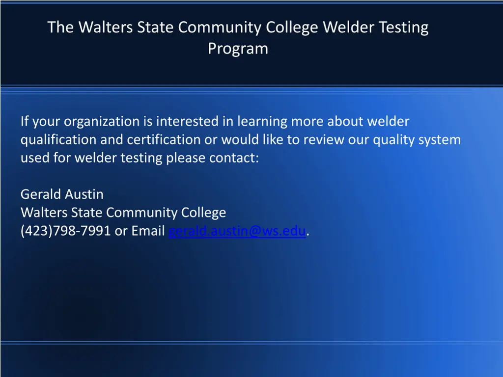 the walters state community college welder