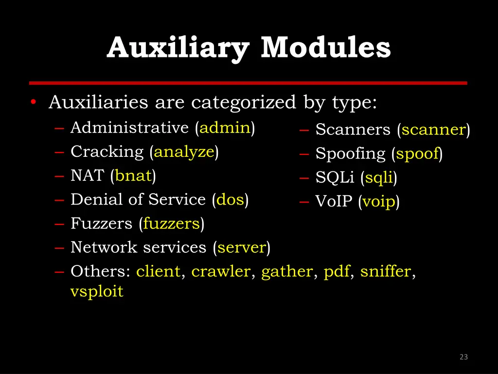 auxiliary modules