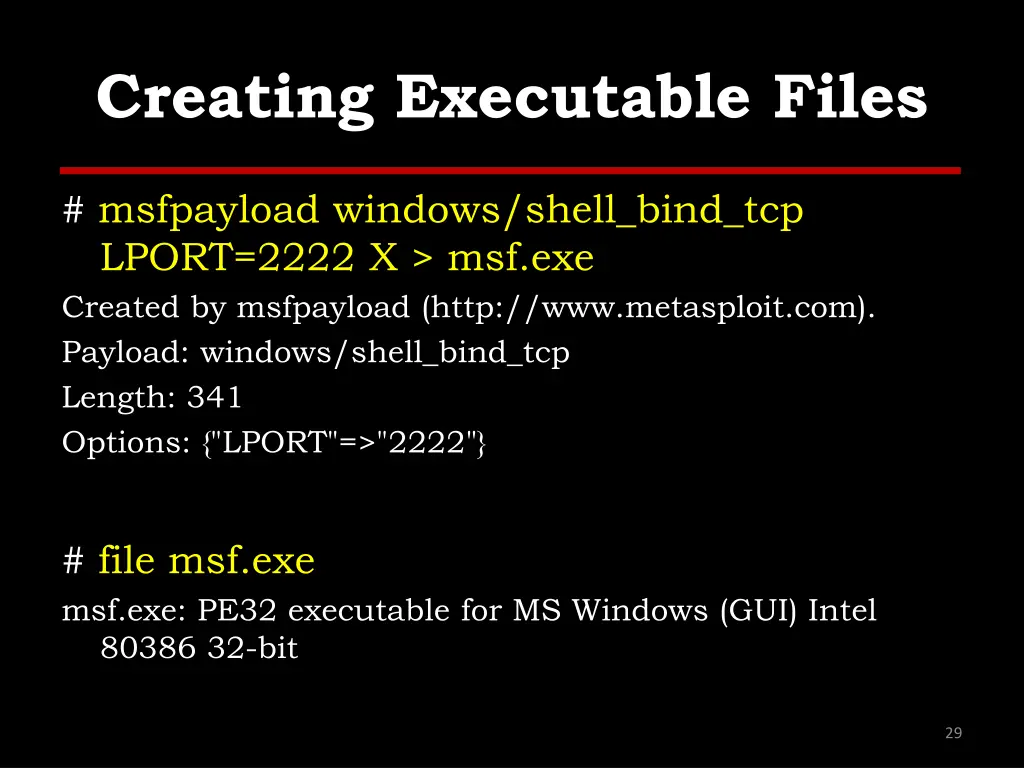creating executable files