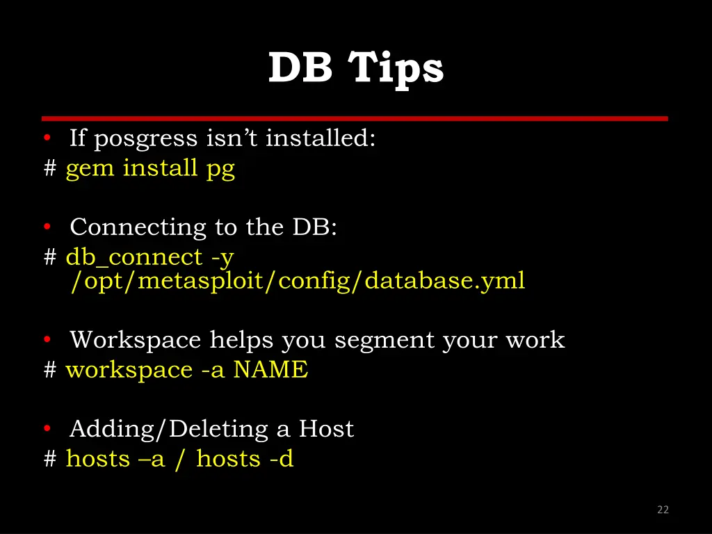 db tips