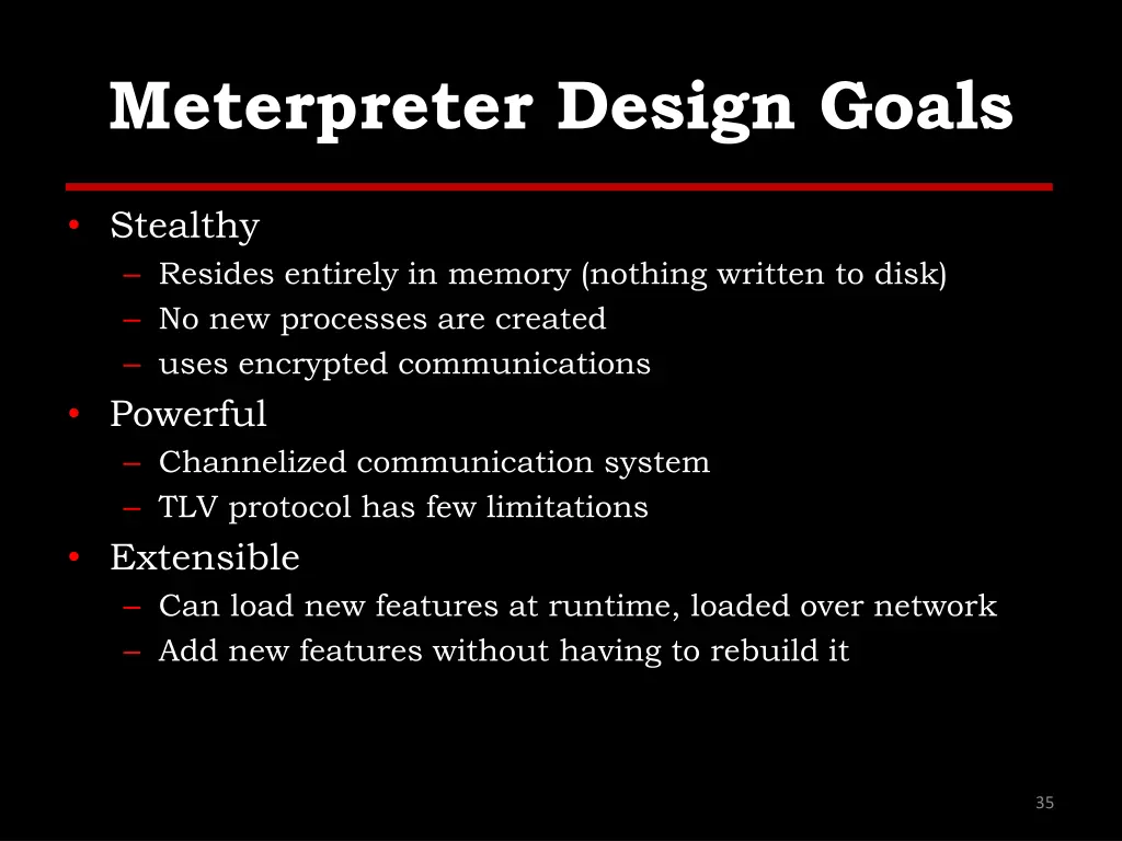 meterpreter design goals