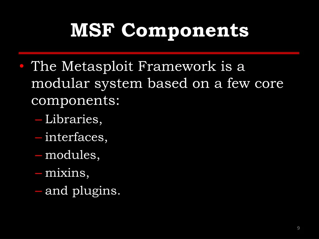 msf components