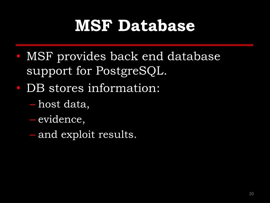 msf database