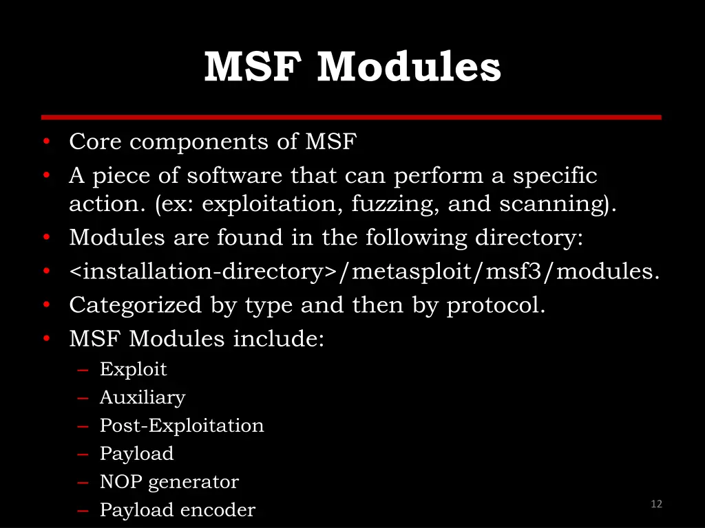 msf modules
