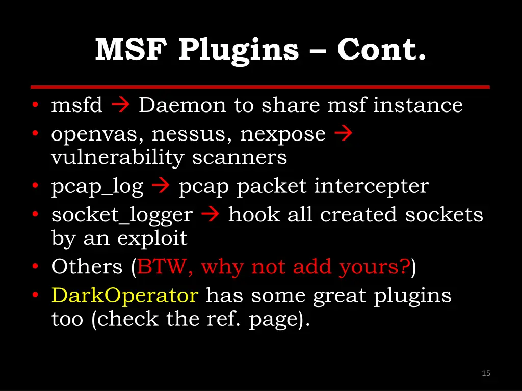 msf plugins cont