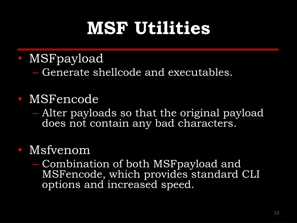 msf utilities
