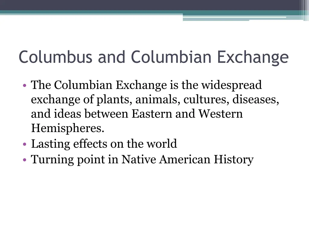 columbus and columbian exchange